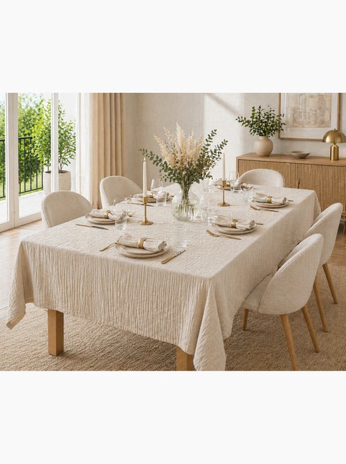 Nappe rectangle + 6 serviettes de table – double gaze de coton gaïa - Kiabi Nappe rectangle + 6 serviettes de table – double gaze de coton gaïa - Kiabi