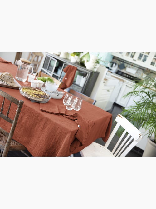 Nappe rectangle + 6 serviettes de table – double gaze de coton gaïa - Kiabi Nappe rectangle + 6 serviettes de table – double gaze de coton gaïa - Kiabi