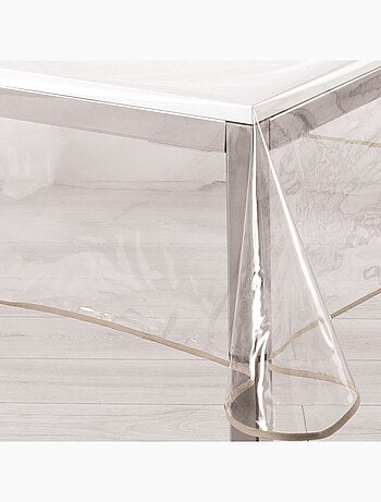 Nappe rectangle transparente ourlet coloré
