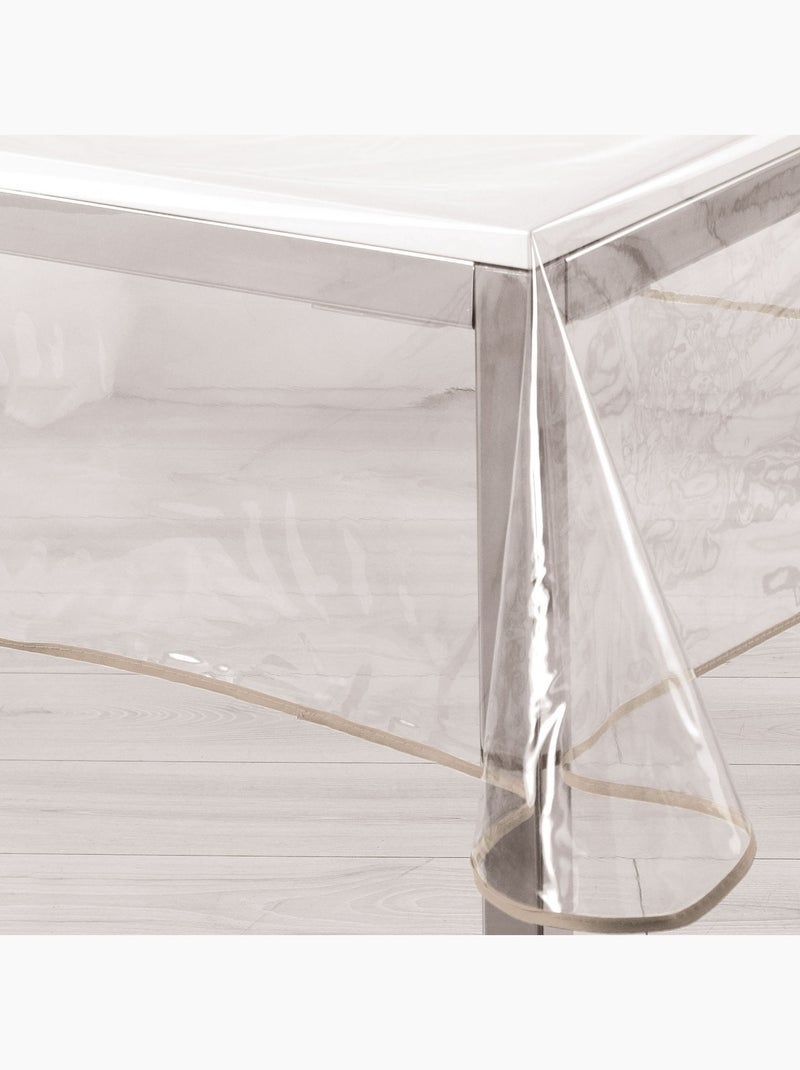 Nappe rectangle transparente ourlet coloré Taupe - Kiabi