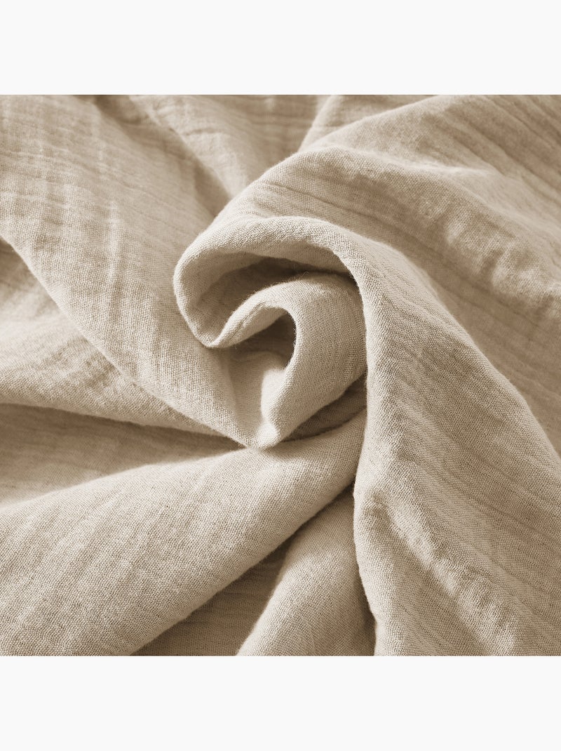 Nappe rectangulaire – double gaze de coton – gaïa Beige Ficelle - Kiabi