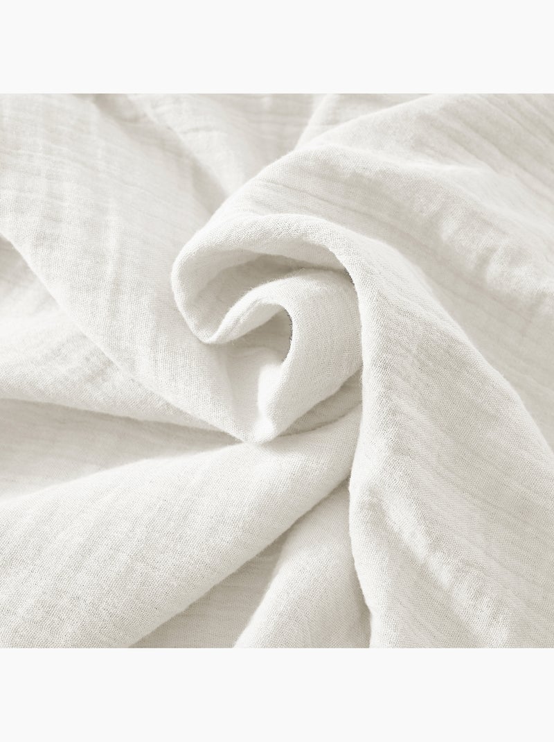 Nappe rectangulaire – double gaze de coton – gaïa Blanc - Kiabi