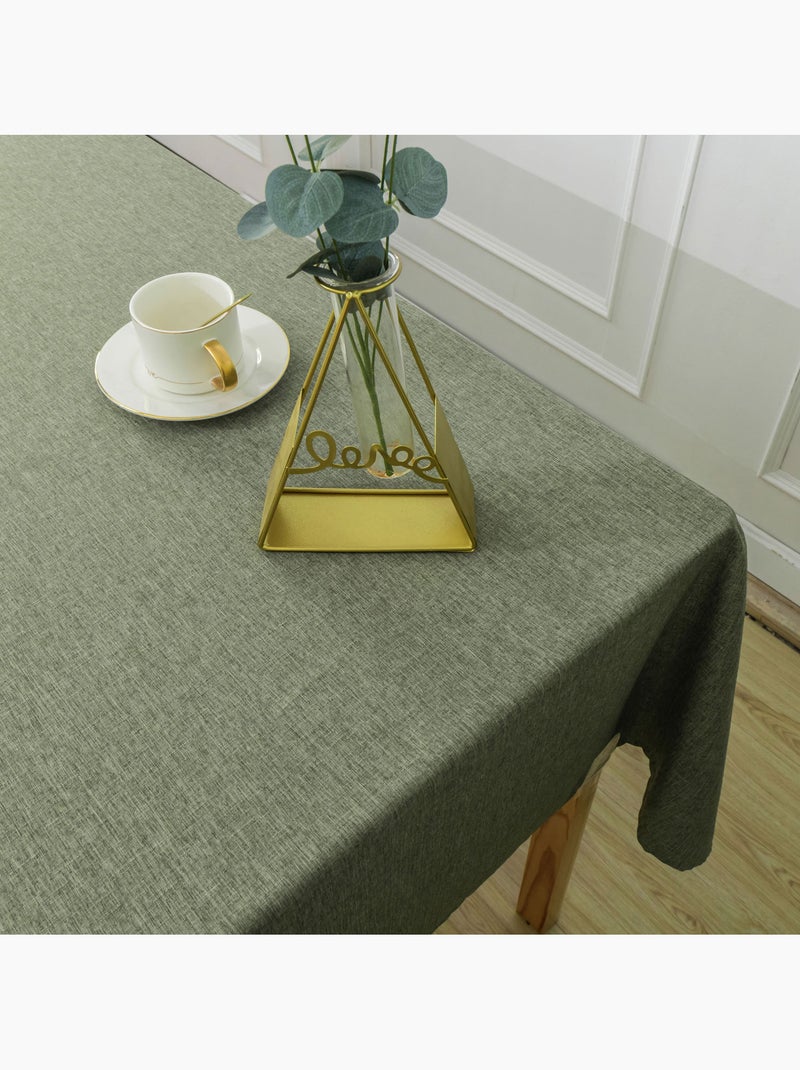 Nappe rectangulaire enduite et anti tache Vert olive - Kiabi