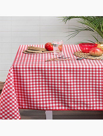 Nappe rectangulaire vichy rouge et blanc
