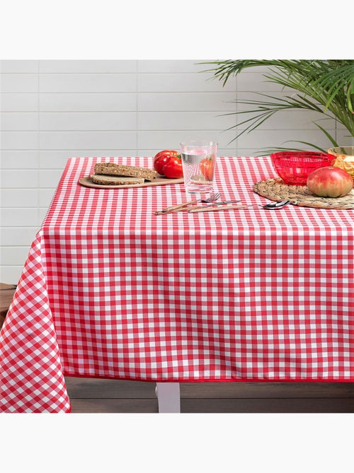 Nappe rectangulaire vichy rouge et blanc - Kiabi