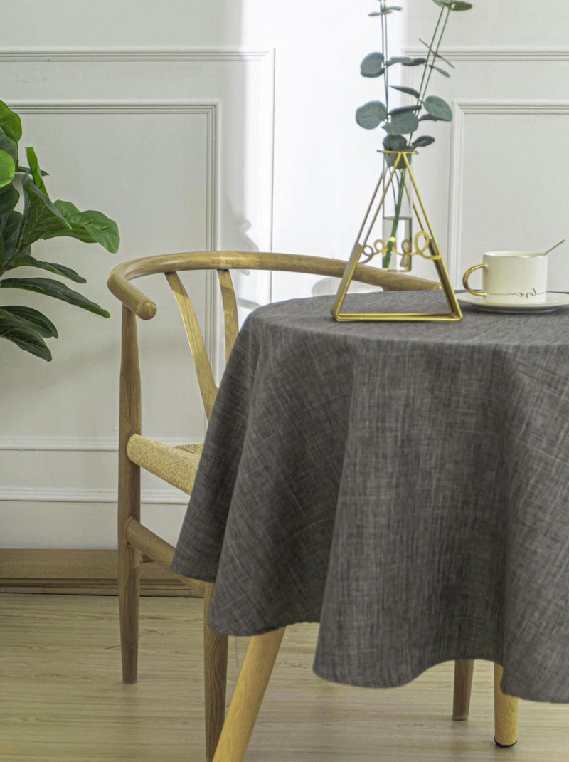 Nappe ronde infroissable et anti-tâches gris anthracite - Kiabi