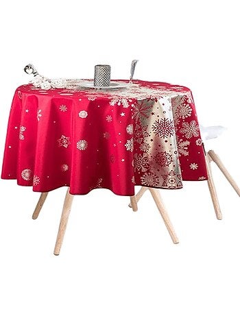 Nappes de Fêtes Polyester Neige De Noël PROMO LINGE