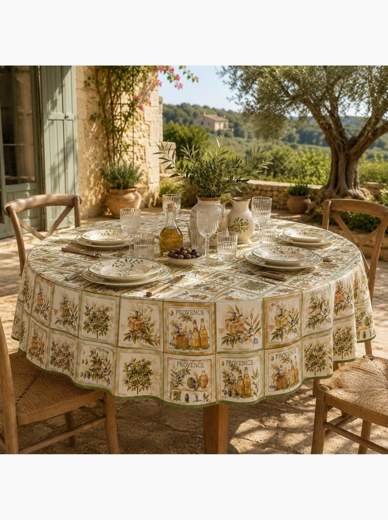 Nappes polyester oliviera promo linge Vert - Kiabi