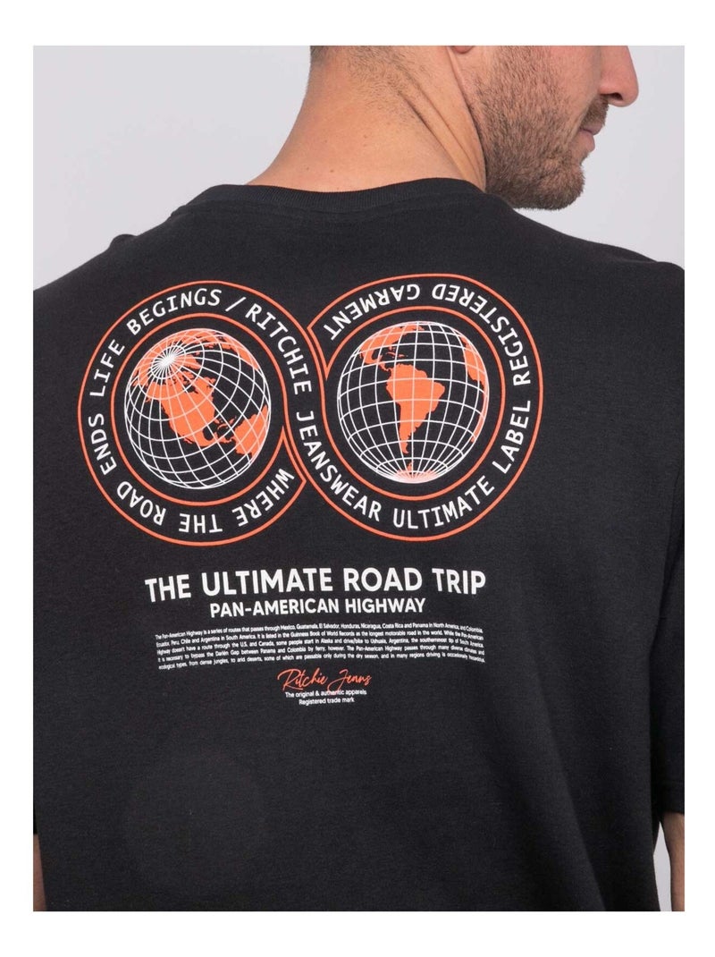 Naraditi oversized katoenen t-shirt met bedrukte designs. Zwart - Kiabi