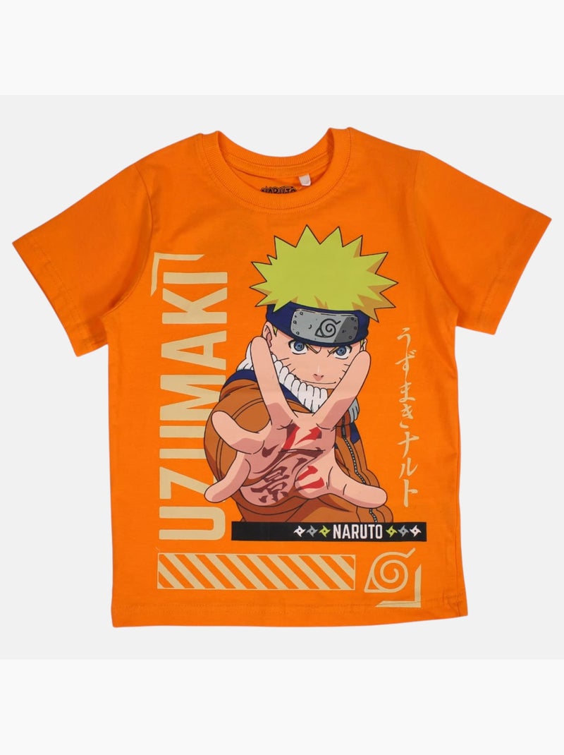 Naruto - Set T-shirt en short jongen bedrukt Oranje - Kiabi