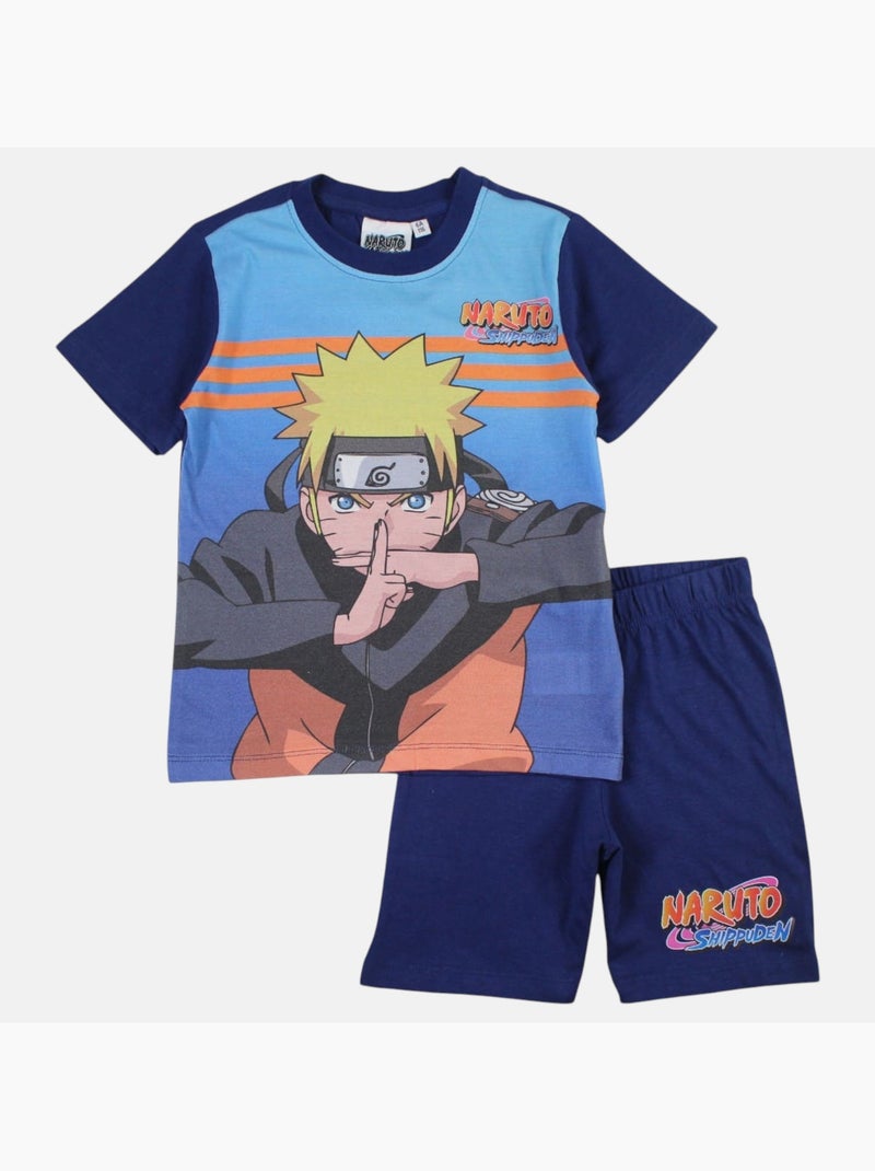 Naruto - Set T-shirt en short kind bedrukt Marineblauw - Kiabi