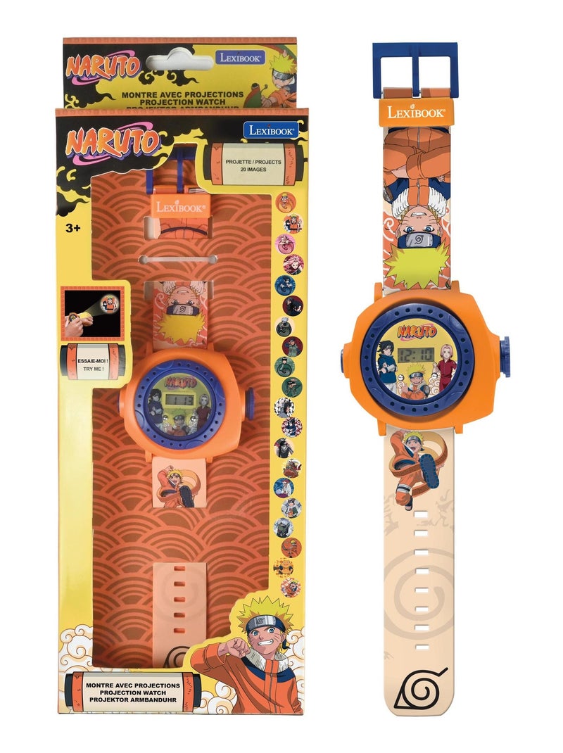Naruto digitaal projectiehorloge met 20 beelden om te projecteren Oranje - Kiabi
