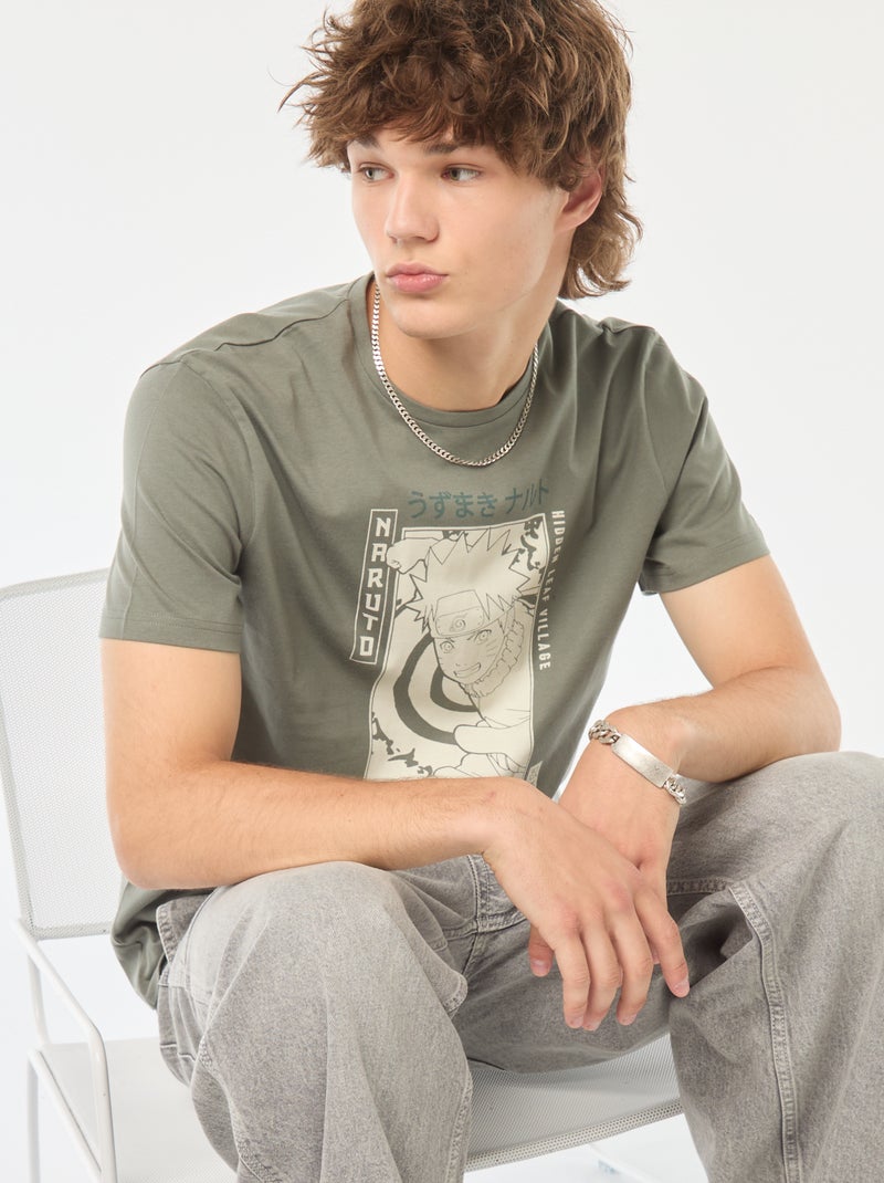 Naruto-T-shirt met korte mouw en print GROEN - Kiabi