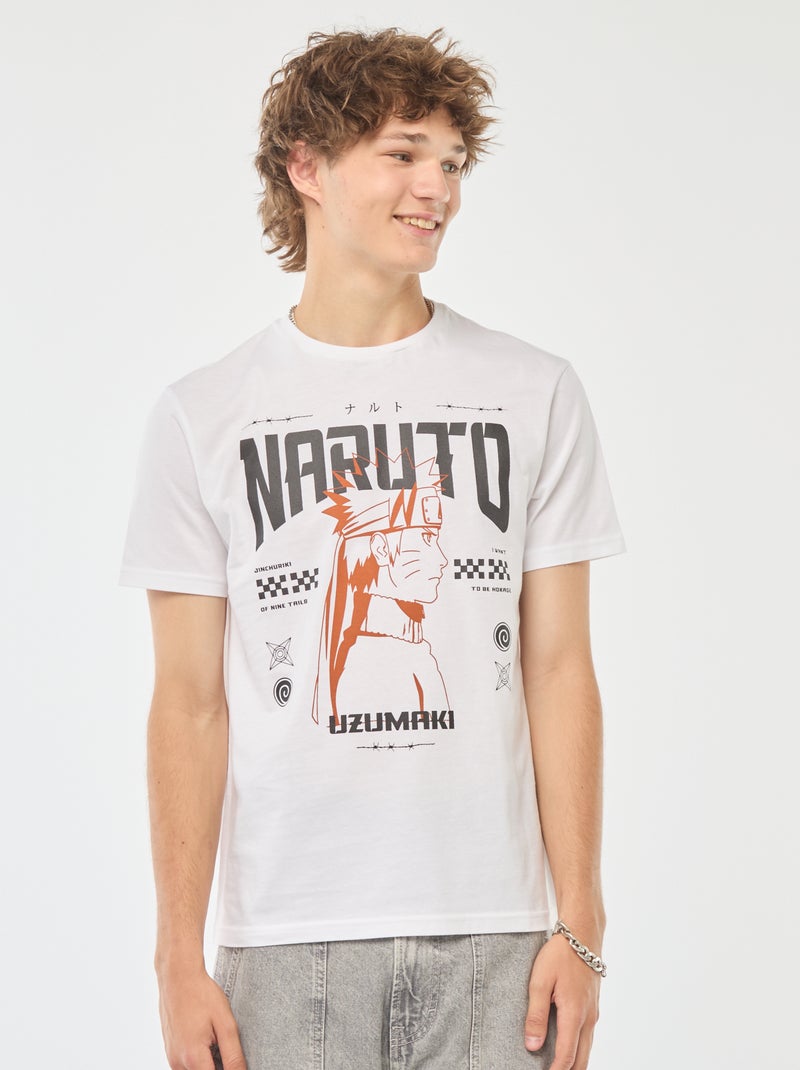 Naruto-T-shirt met korte mouw en print wit - Kiabi