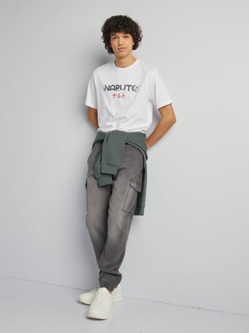 'Naruto'-T-shirt met korte mouw en recto-versoprint wit - Kiabi