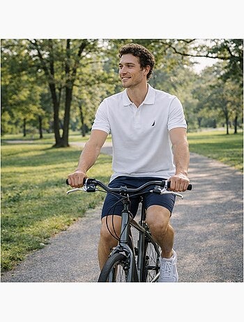 Nautica - Polo manches courtes col chemisE Homme