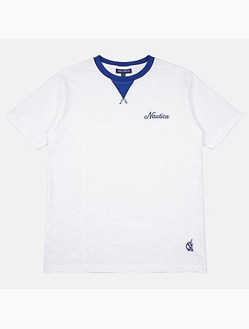 Nautica - T-shirt manches courtes avec col couleur homme