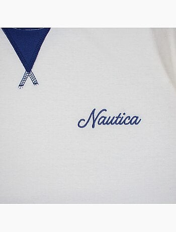 Nautica - T-shirt manches courtes avec col couleur homme