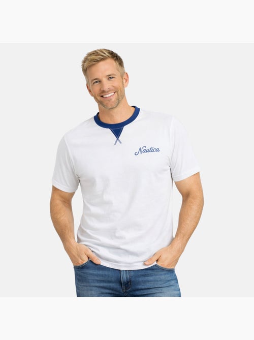 Nautica - T-shirt manches courtes avec col couleur homme - Kiabi