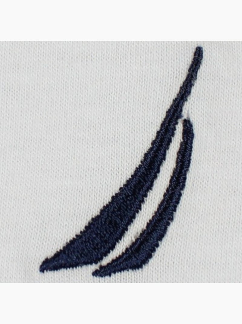Nautica - t-shirt manches courtes, col rond et détails brodés Blanc - Kiabi