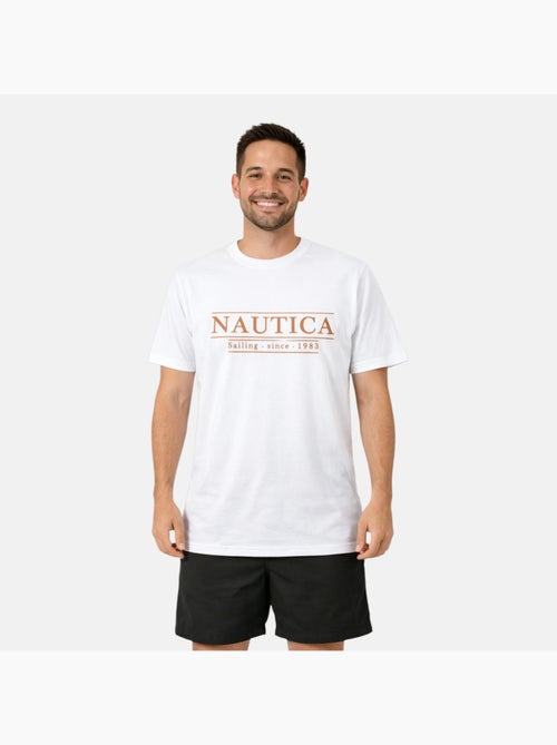 Nautica - t-shirt manches courtes imprimé, col rond - Kiabi