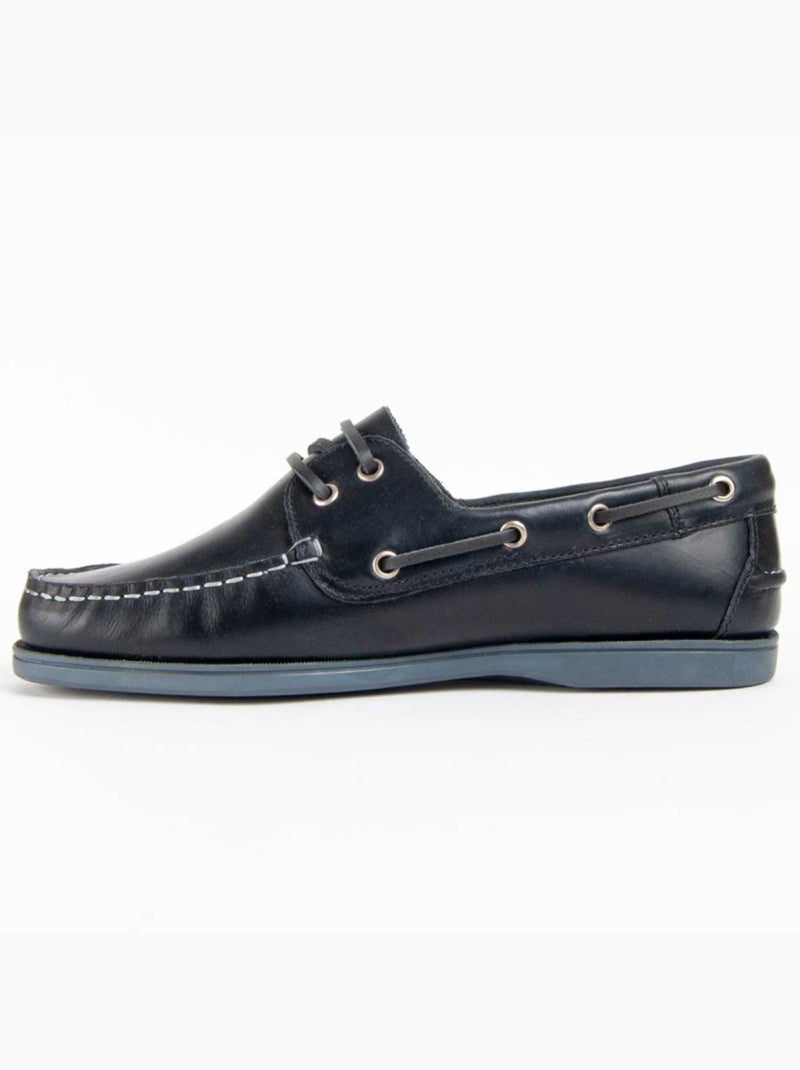 Nautique Cuir Naturel Purapiel Bleu - Kiabi