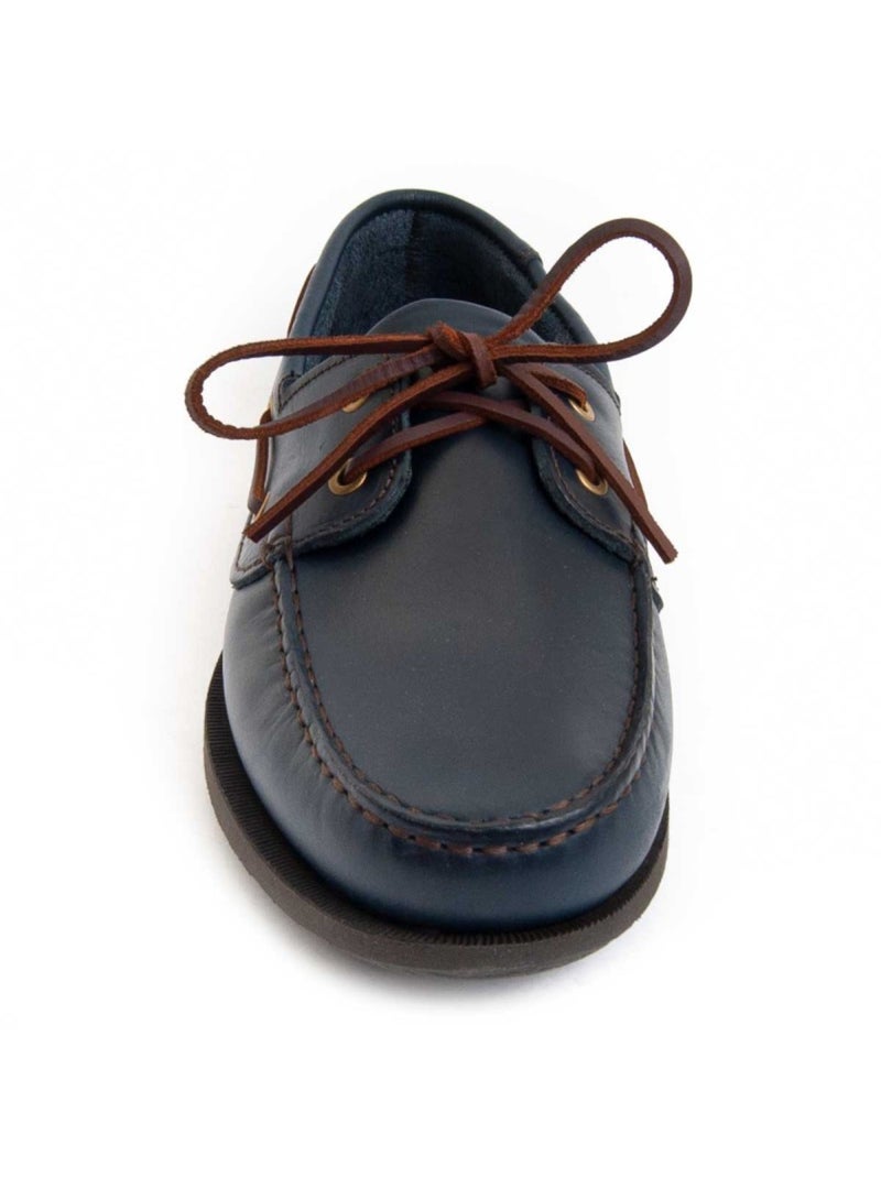 Nautique Cuir Naturel Purapiel Bleu - Kiabi