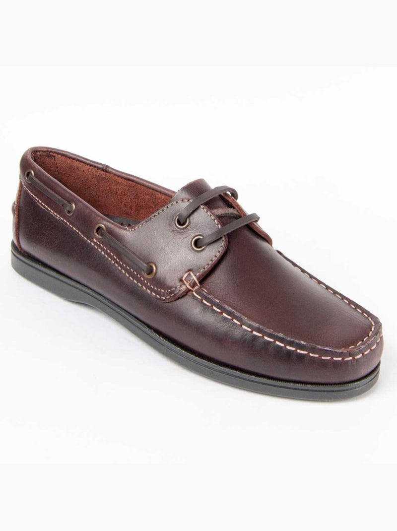 Nautique Cuir Naturel Purapiel Marron - Kiabi