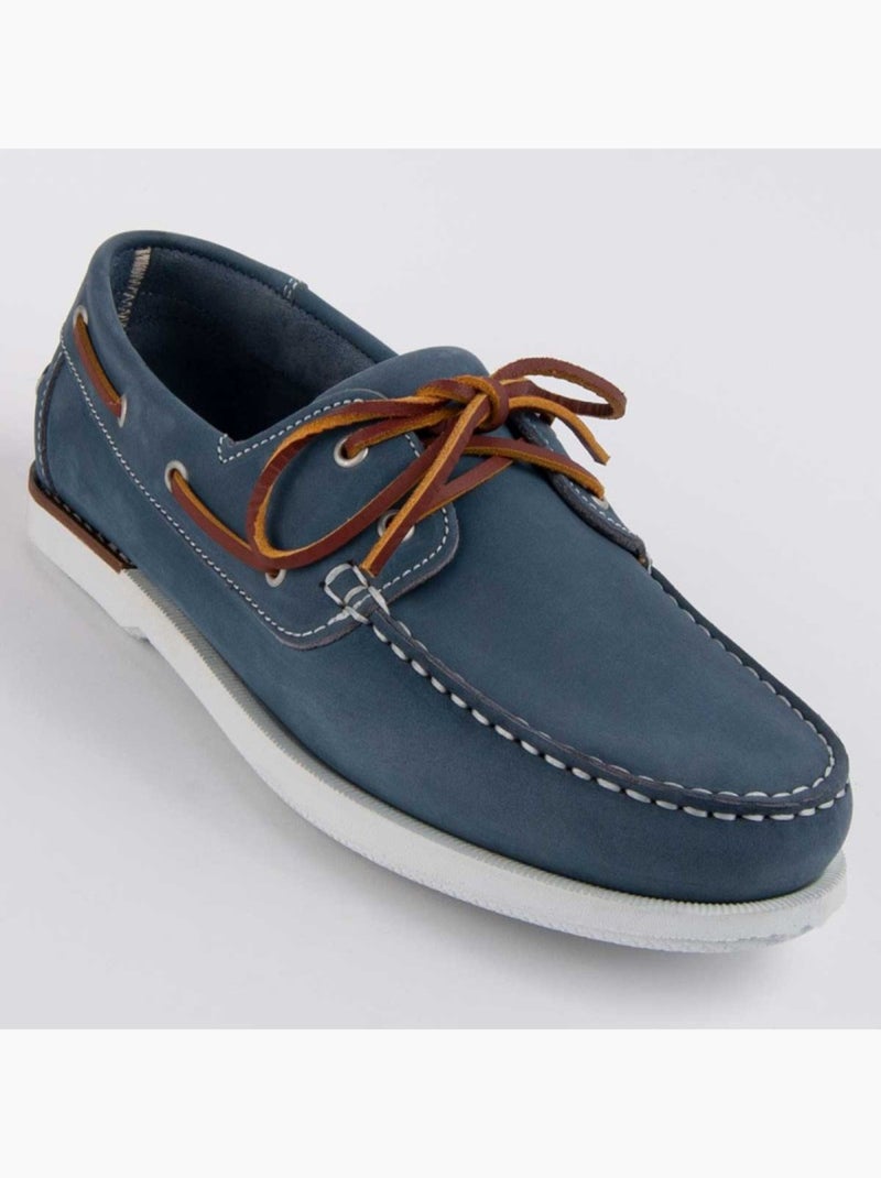 Nautisch Natuurlijk Leer Purapiel Blauw - Kiabi
