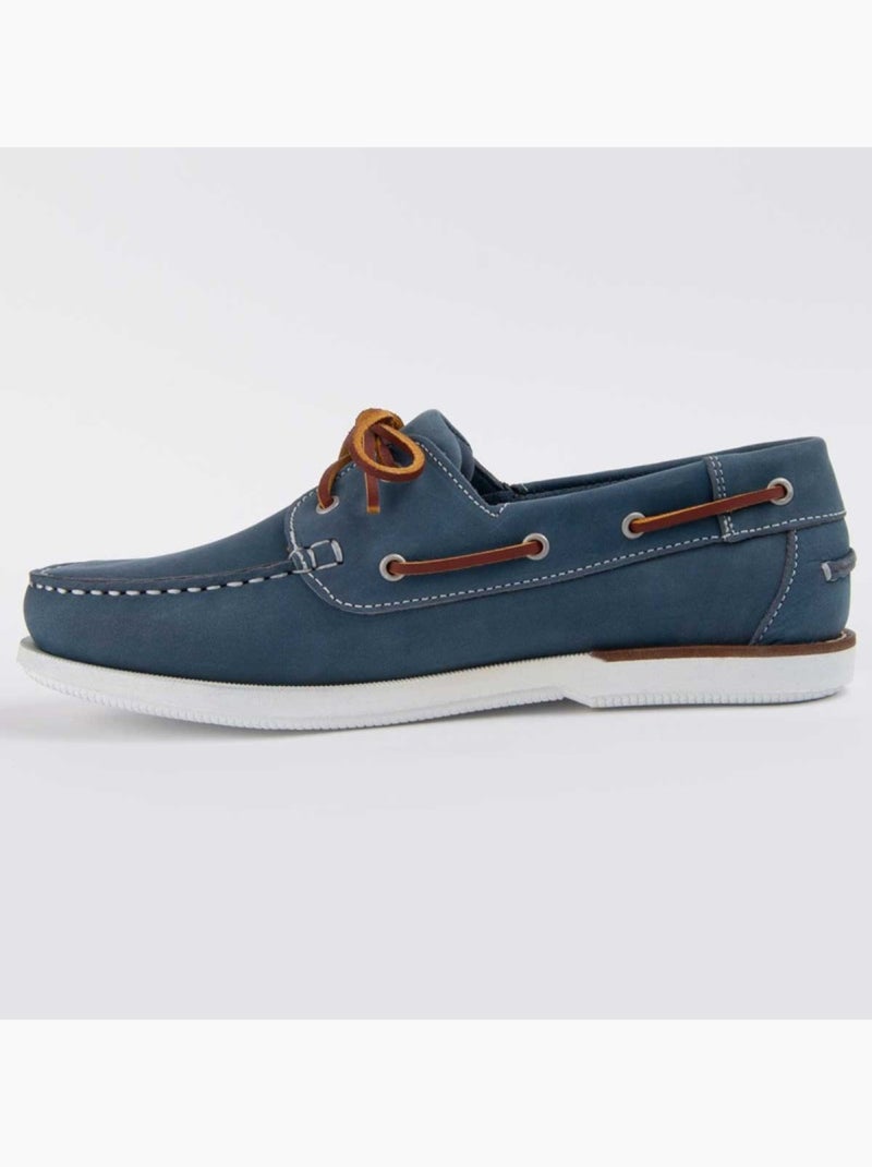 Nautisch Natuurlijk Leer Purapiel Blauw - Kiabi