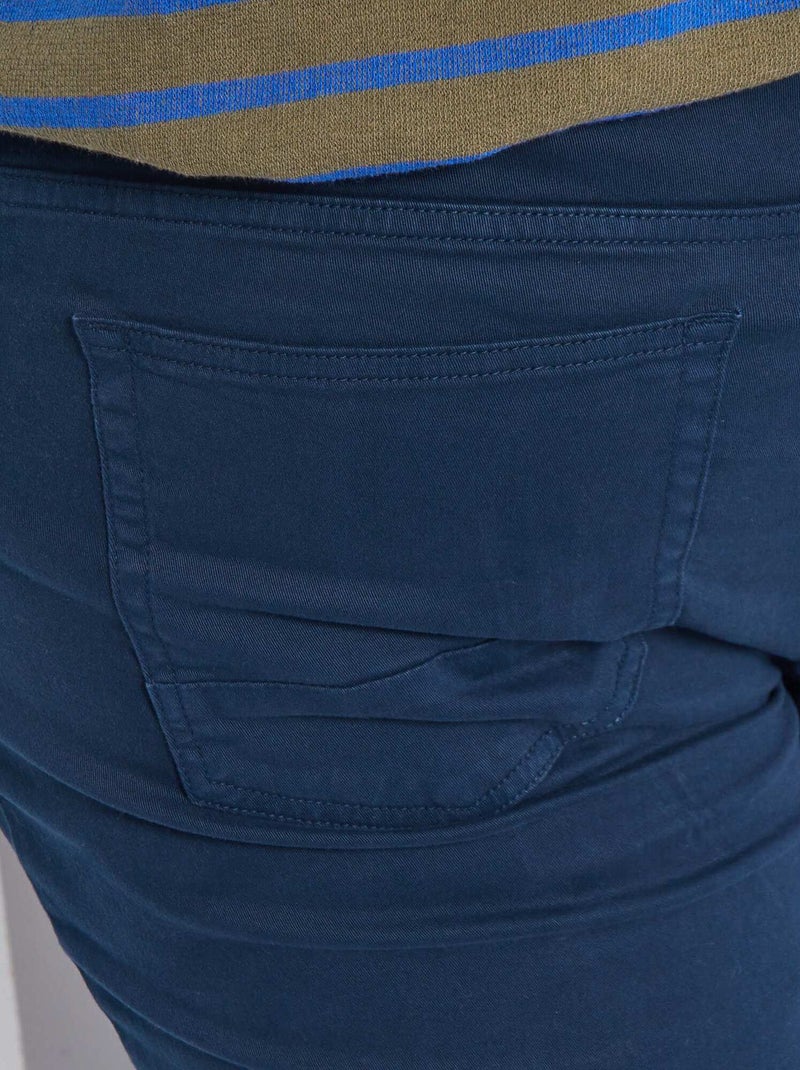 Nauwsluitende broek met 5 zakken L34 BLAUW - Kiabi