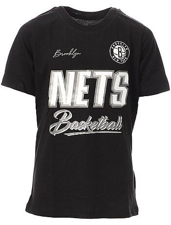 Nba brooklyn nets jongens t-shirt zwart gemêleerd