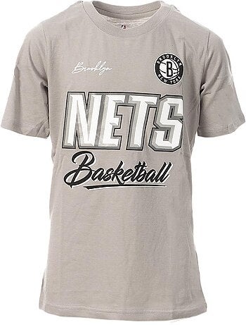 Nba brooklyn nets t-shirt voor jongens - grijs/wit
