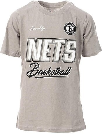 Nba brooklyn nets t-shirt voor jongens - grijs/wit