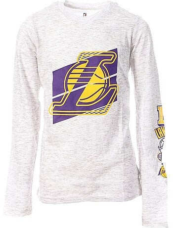 Nba los angeles lakers t-shirt met lange mouwen voor jongens, grijs