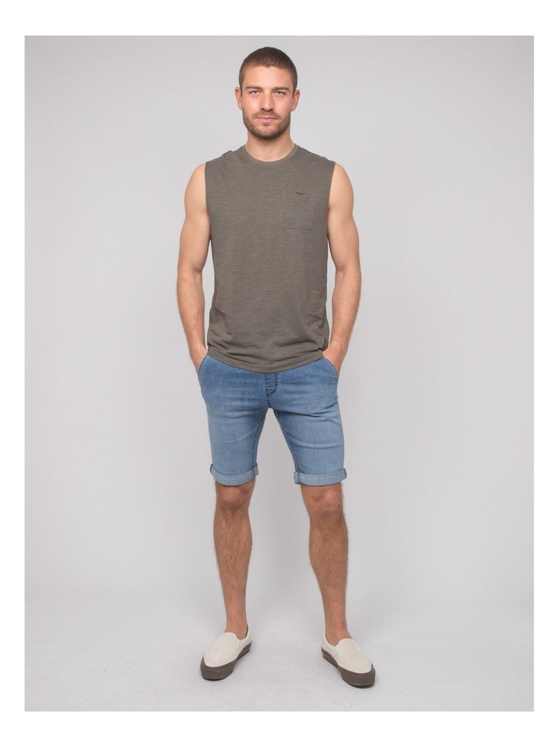 Negabino katoenen mouwloos t-shirt Kaki - Kiabi