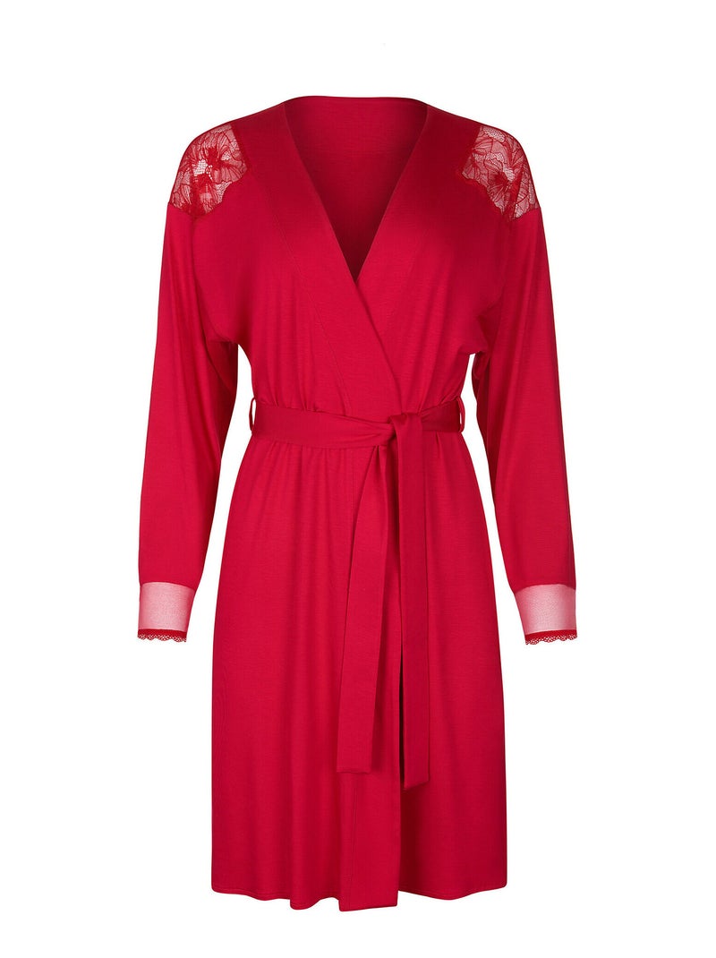 Negligé met lange mouwen sympathy Rood - Kiabi