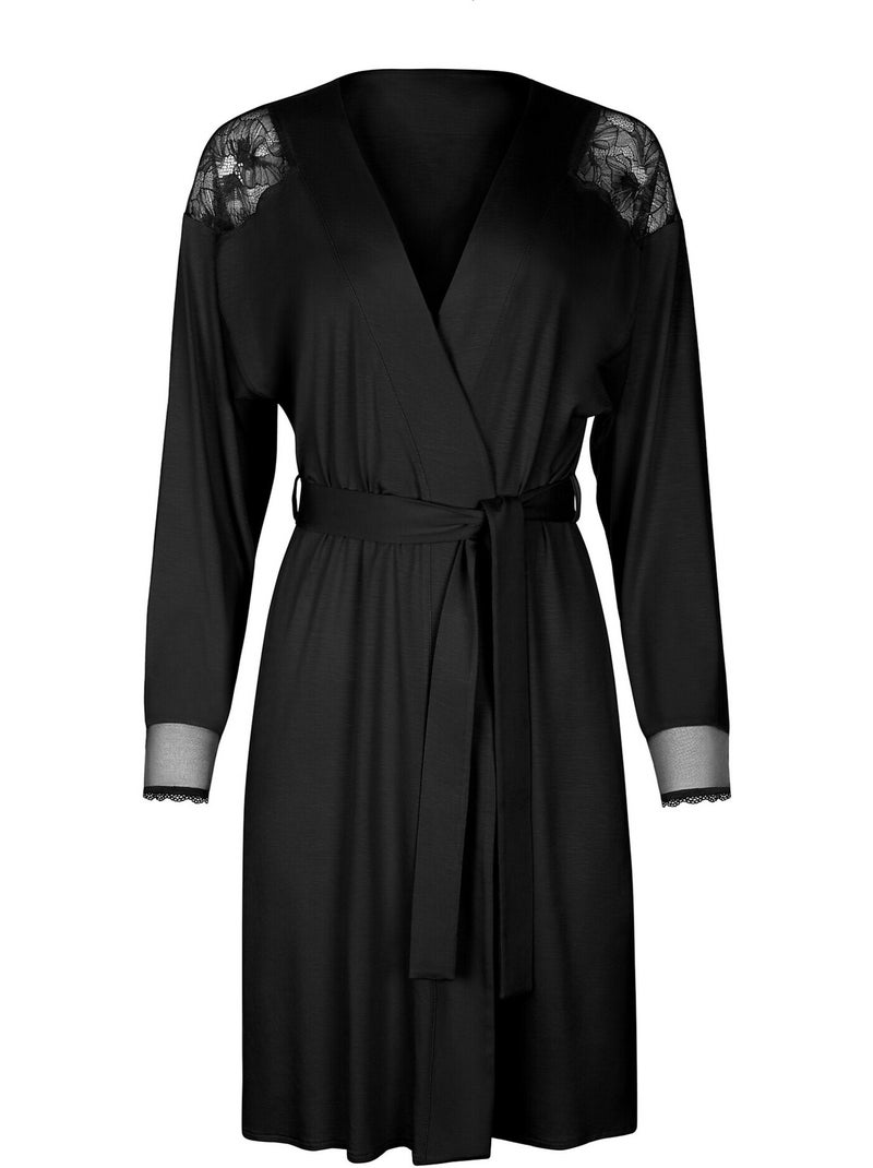Negligé met lange mouwen sympathy Zwart - Kiabi