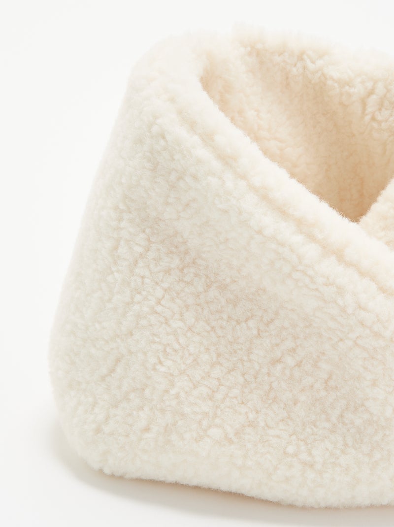 Nekwarmer met schapenvachteffect Wit - Kiabi