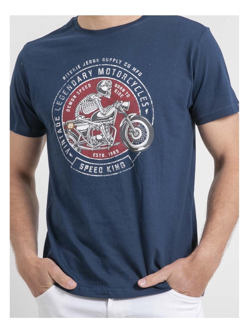 Nelizio t-shirt met ronde hals van puur katoen Blauw - Kiabi