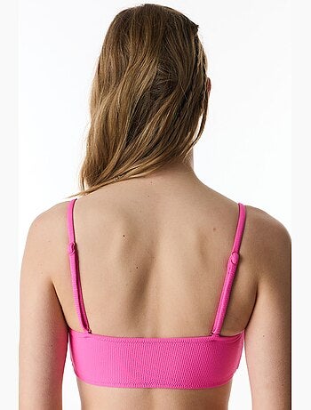 Nena brillant haut de bikini bandeau à texture nœud penti