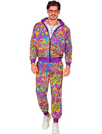 Neon Flower Power Hippie Trainingspak Kostuum
