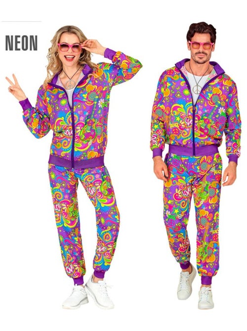 Neon Flower Power Hippie Trainingspak Kostuum - Kiabi