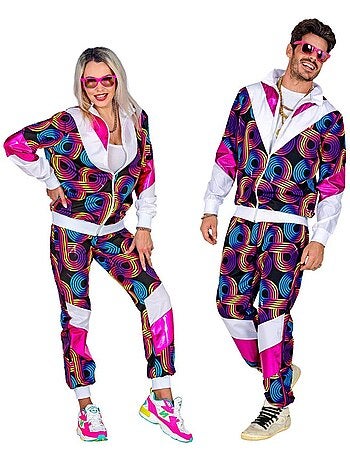 Neon jaren 80 disco trainingspak kostuum
