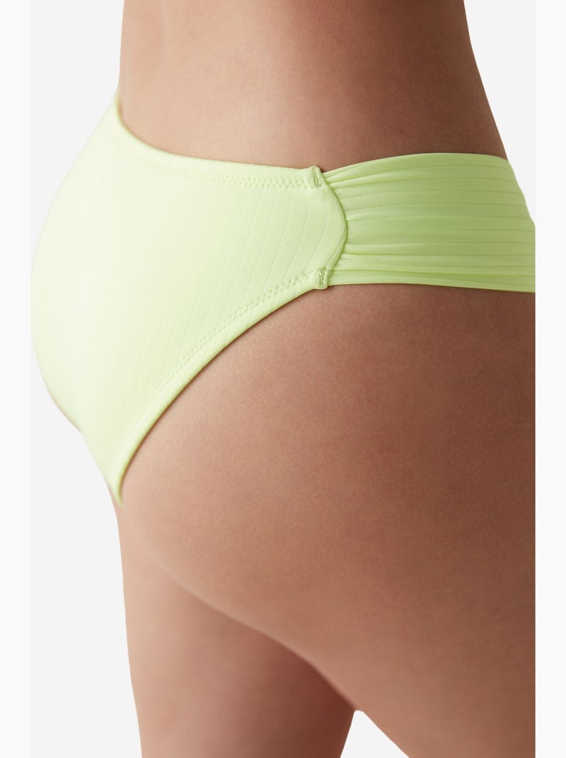 Neon lively bikinibroekje met plooidetail en hipsterpasvorm penti Lindegroen - Kiabi