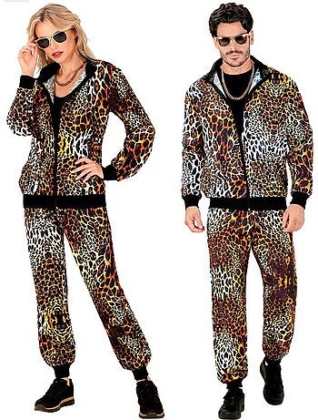Neon trainingspak met luipaardprint