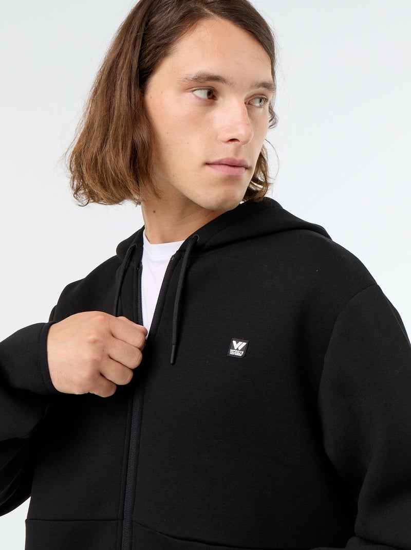 Neopreen-achtige hoodie Zwart - Kiabi