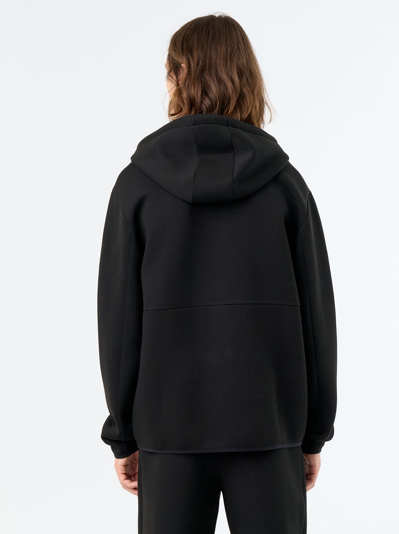 Neopreen-achtige hoodie Zwart - Kiabi