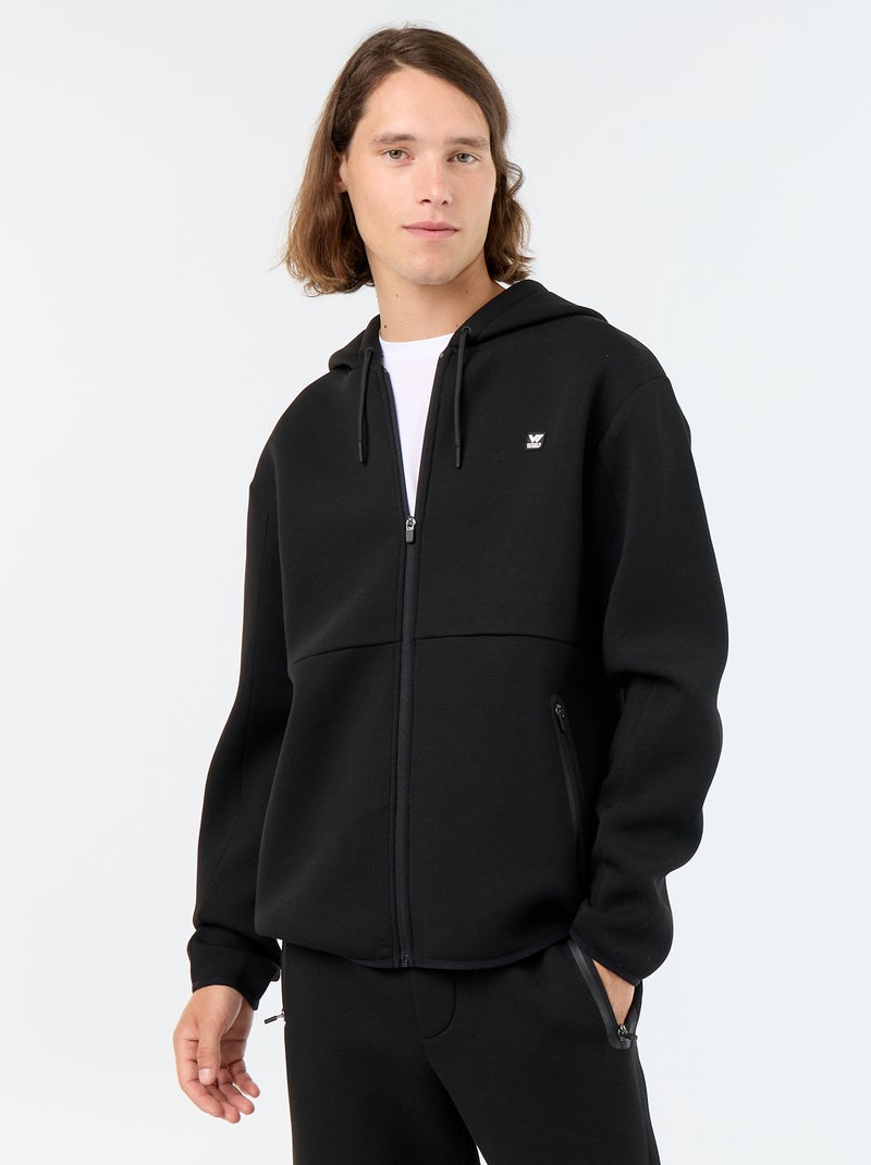Neopreen-achtige hoodie Zwart - Kiabi