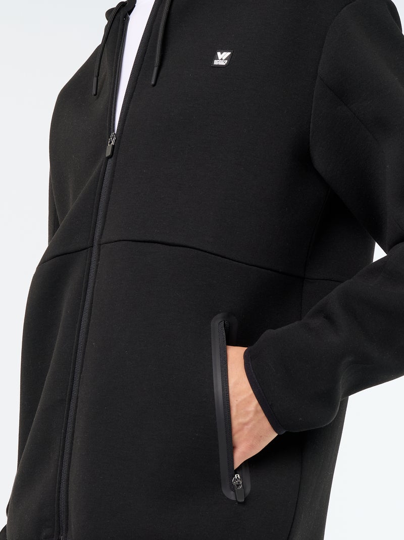 Neopreen-achtige hoodie Zwart - Kiabi